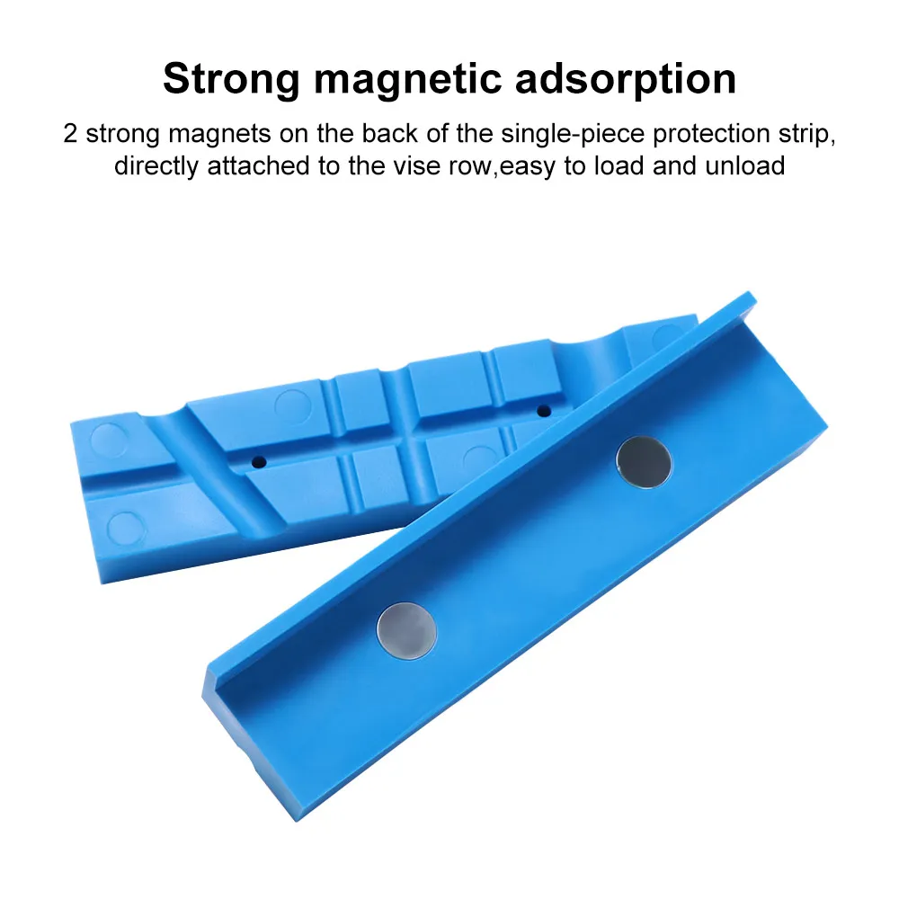 Blue Rubber Vise Protection Strip 4/5/6 Inch Magnetic Vise Protective Jaws Protective Cover Face Pads Magnetic Vise Cover