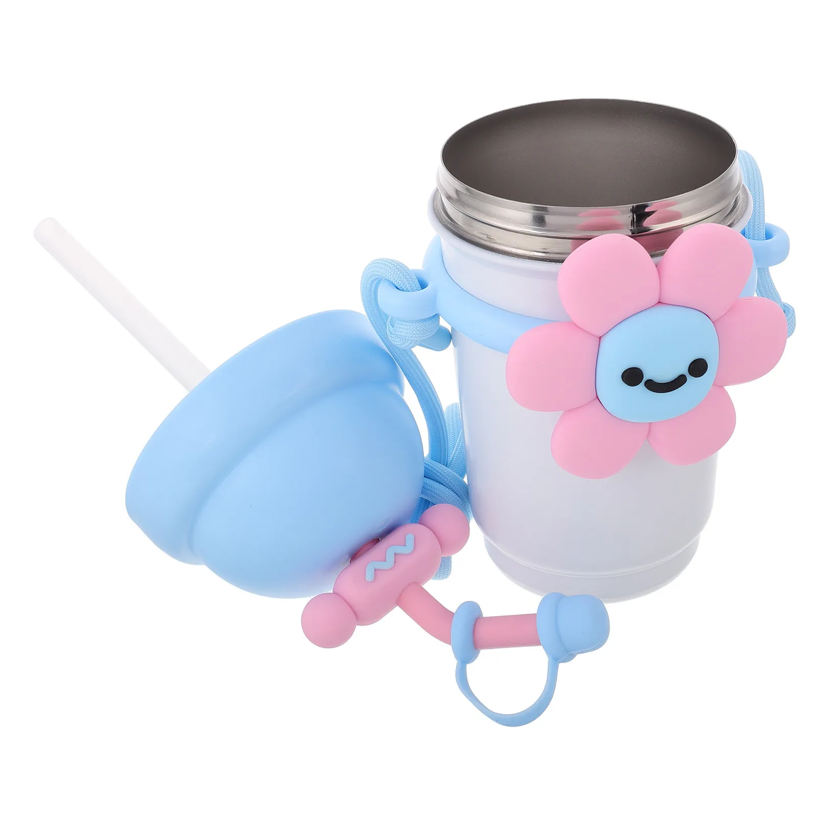 Portable Thermal Car Coffee Cup Heating Mug with Straw Insulated Travel Crossbody Design for Commuting