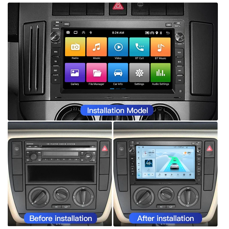 Android 13 For VW Passat B5 MK4 MK5 Golf 4 Polo Bora Jetta T5 Navigation Car Player GPS WIFI RDS BT Carplay 2Din Bluetooth Radio