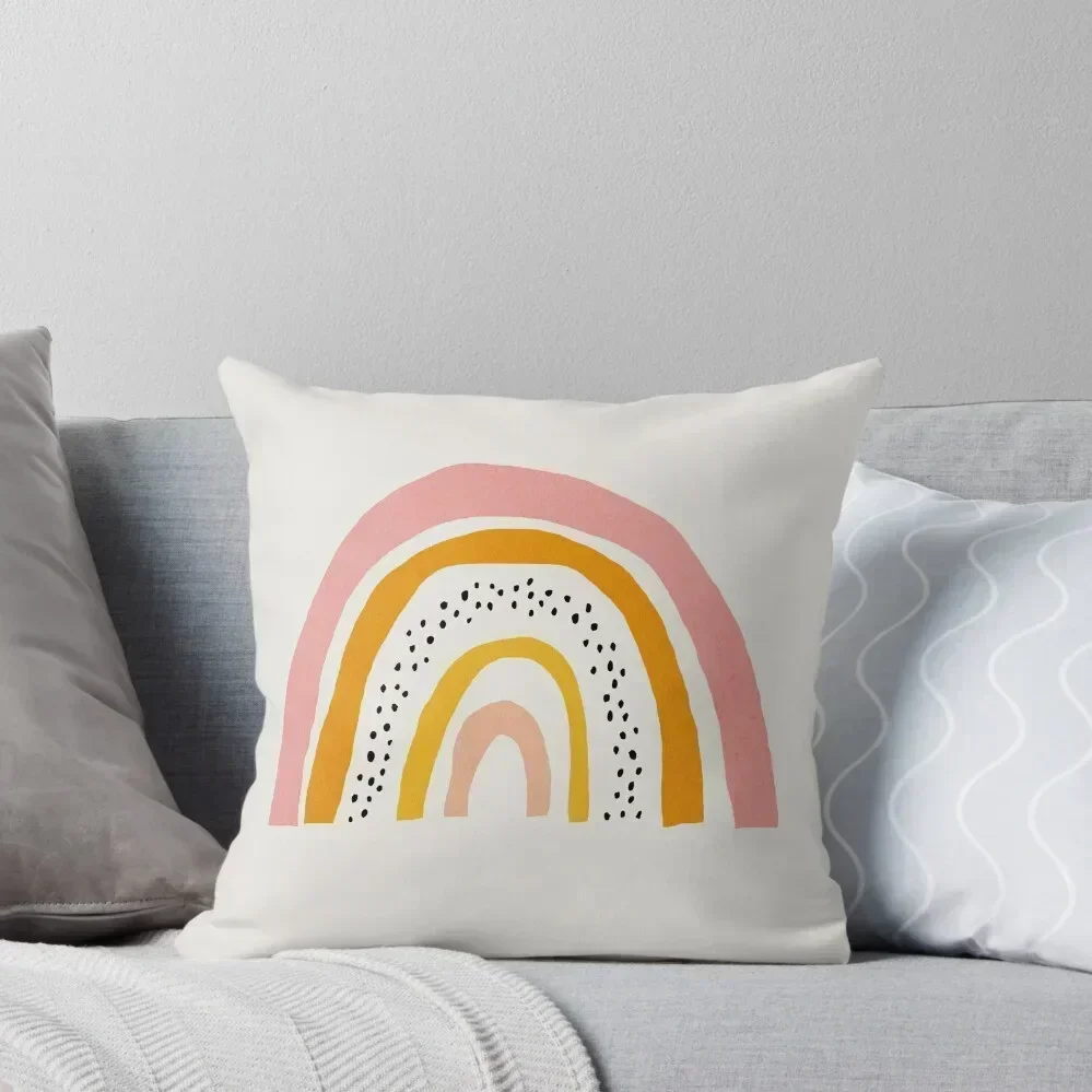 

Rainbow, Abstract, Mid century modern kids wall art, Nursery room Throw Pillow luxury decor pillow pillowcase pillow