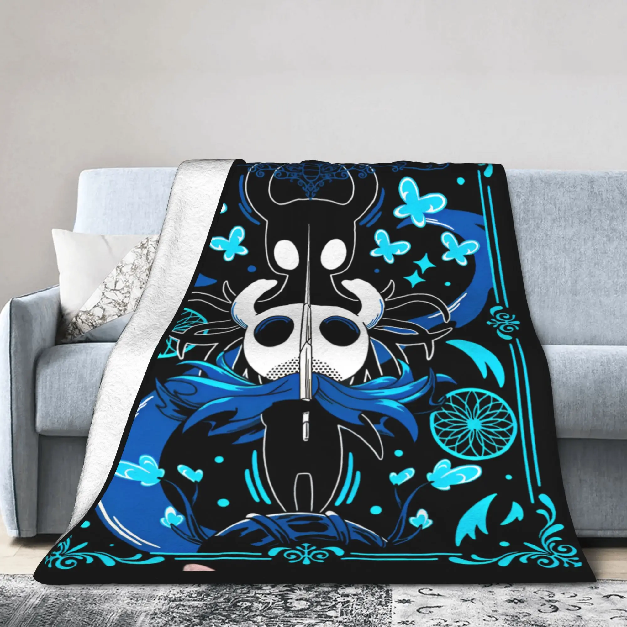 

Фланелевое одеяло Hollow Knight Adventure Game, милые новые одеяла с героями мультфильмов для покрывала 150*125 см, ультра-мягкие