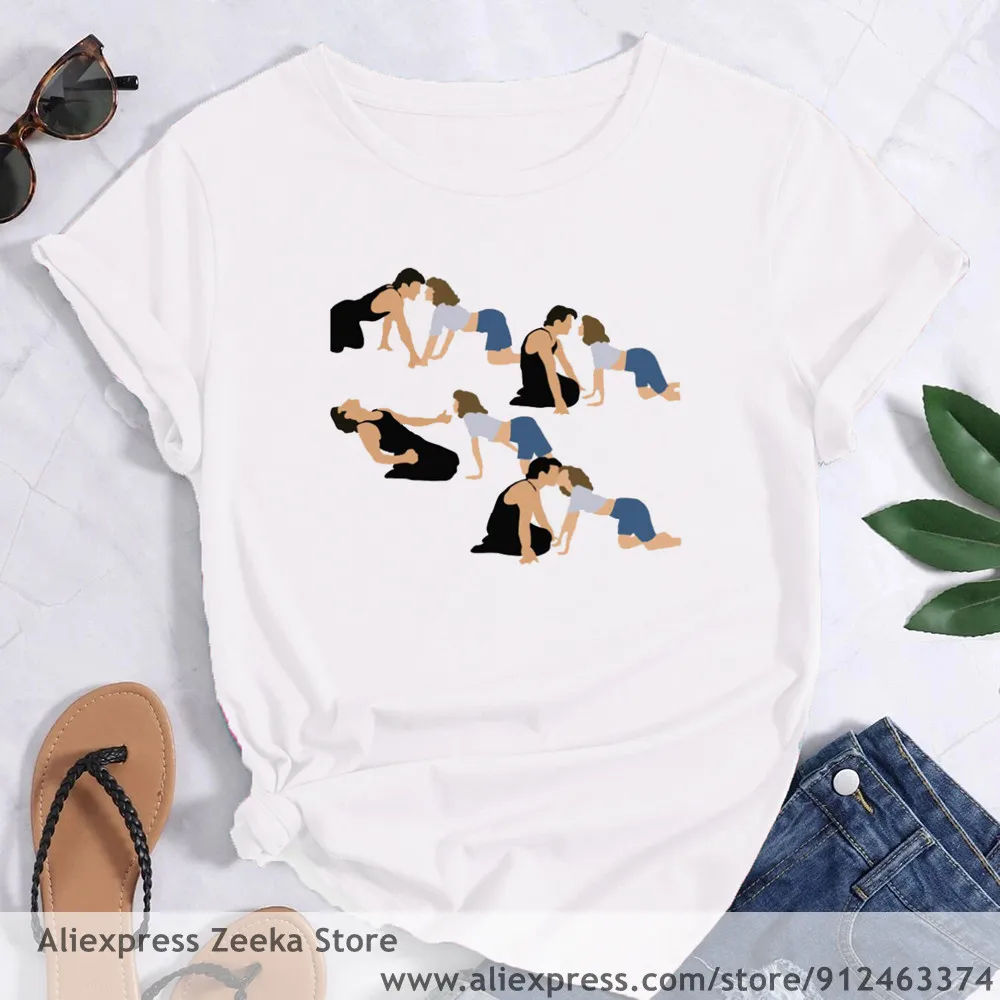 Dirty Dancing  Women Funny Print Ladies T-shirt Girl Y2K Harajuku Basis O-collar White Shirt Short