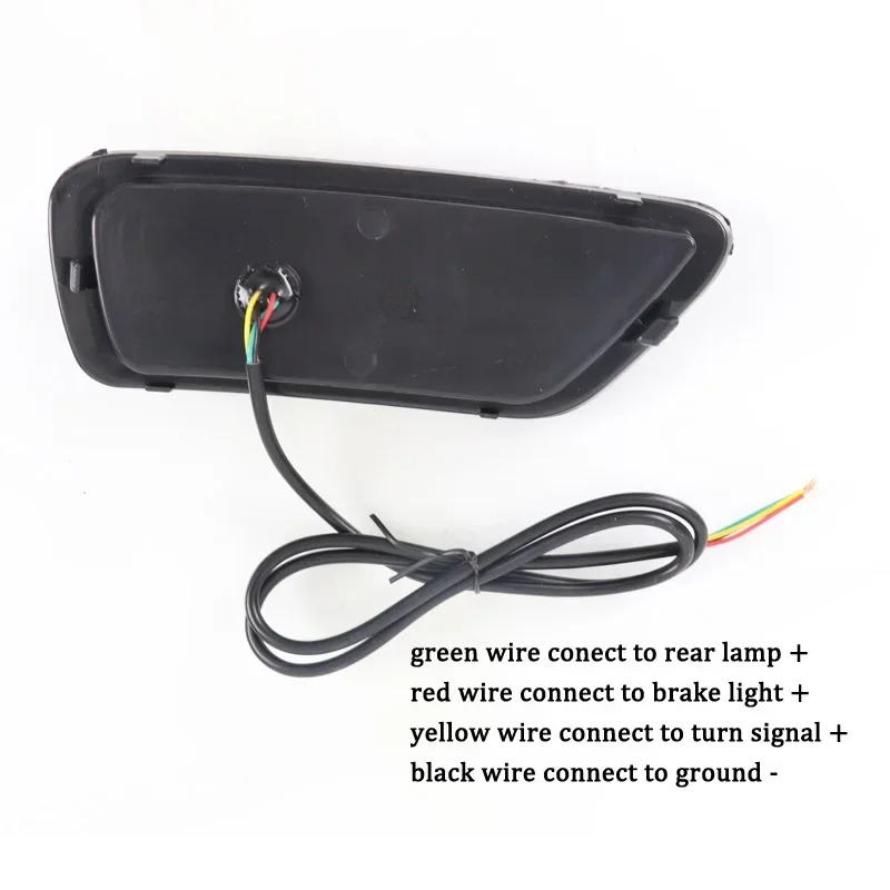 Car LED Rear Reflector For Jeep Grand Cherokee 2011 - 2021 3 in1 Function Sequence Signal Indicator Tail Light Bumper Brake Lamp