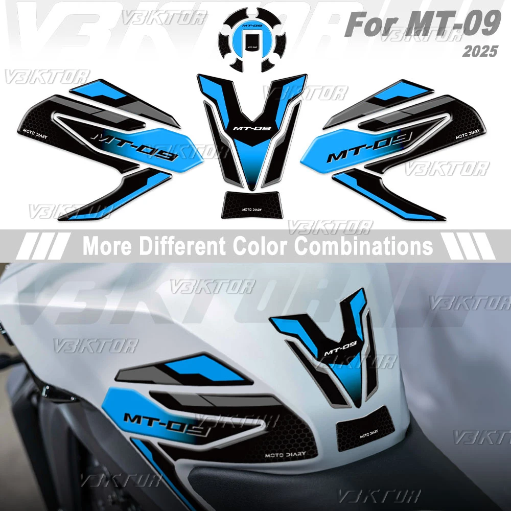 

3D Motorcycle Fuel Tank Protection Decal Tank Sticker Pad For MT 09 MT09 MT-09 2025 2024