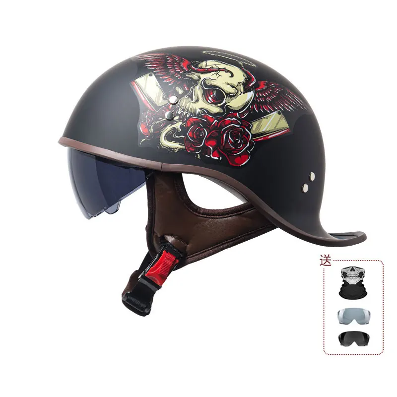 chrome german style motorcycle helmet Novelty German- Chrome M