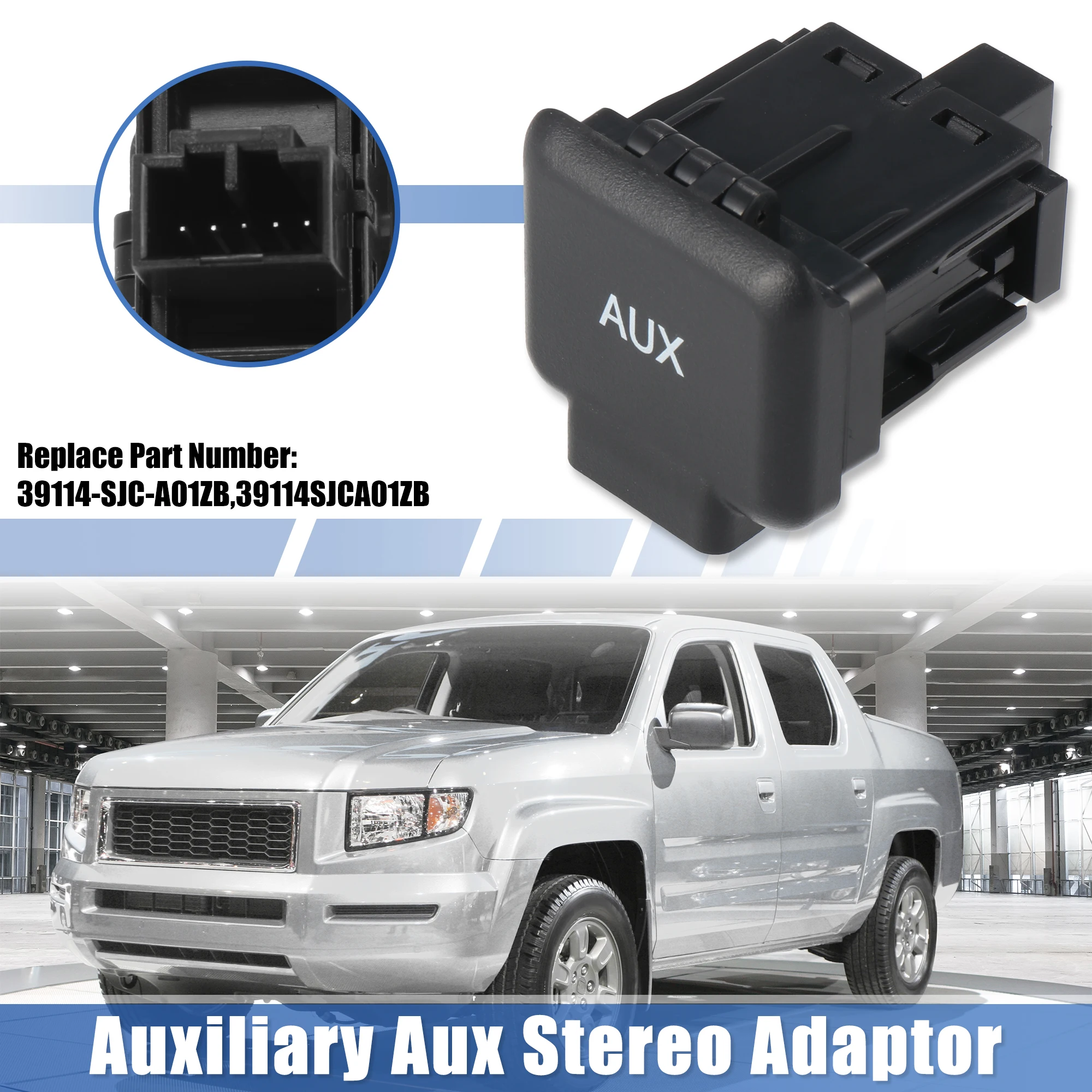 UXCELL Auxiliary Input Jack Assembly for Honda Ridgeline 3.5L 2006-2014 39114-SJC-A01ZB