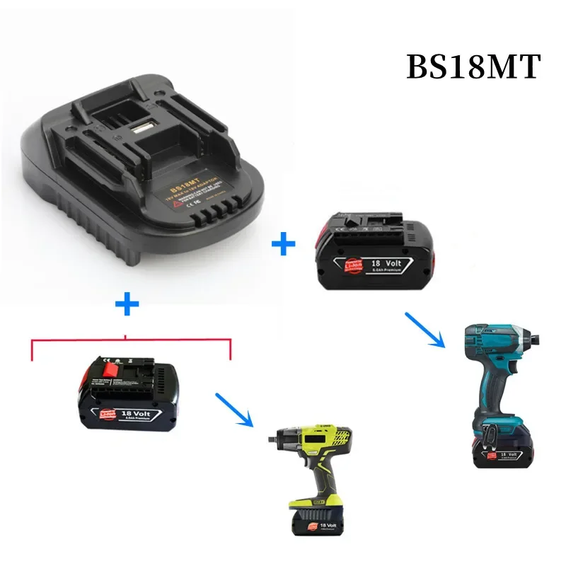 Bateria Adaptador Conversor Usb para Bosch 18v Bat619g 620 Baterias Converter para Makita 18v bl 1860 Bateria de Lítio Novo Bs18mt