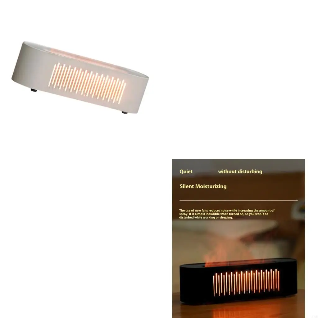 Simulated Flame Essential Oil Diffuser with 6 Color Light Flame Aromatic