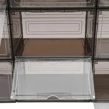 12個裝可堆疊鞋盒,獨立式鞋櫃,多功能壓克力鞋展示櫃,附磁性門 6 最佳銷售 亞克力家具 - №3