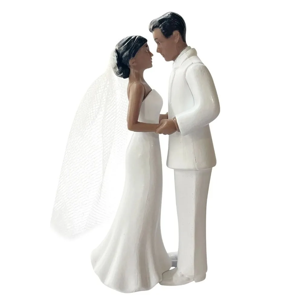 

Anniversary Decoration Couple Wedding Cake Topper Elegant Creative Cake Toppers Dolls PVC White/Black Bride & Groom Figurines