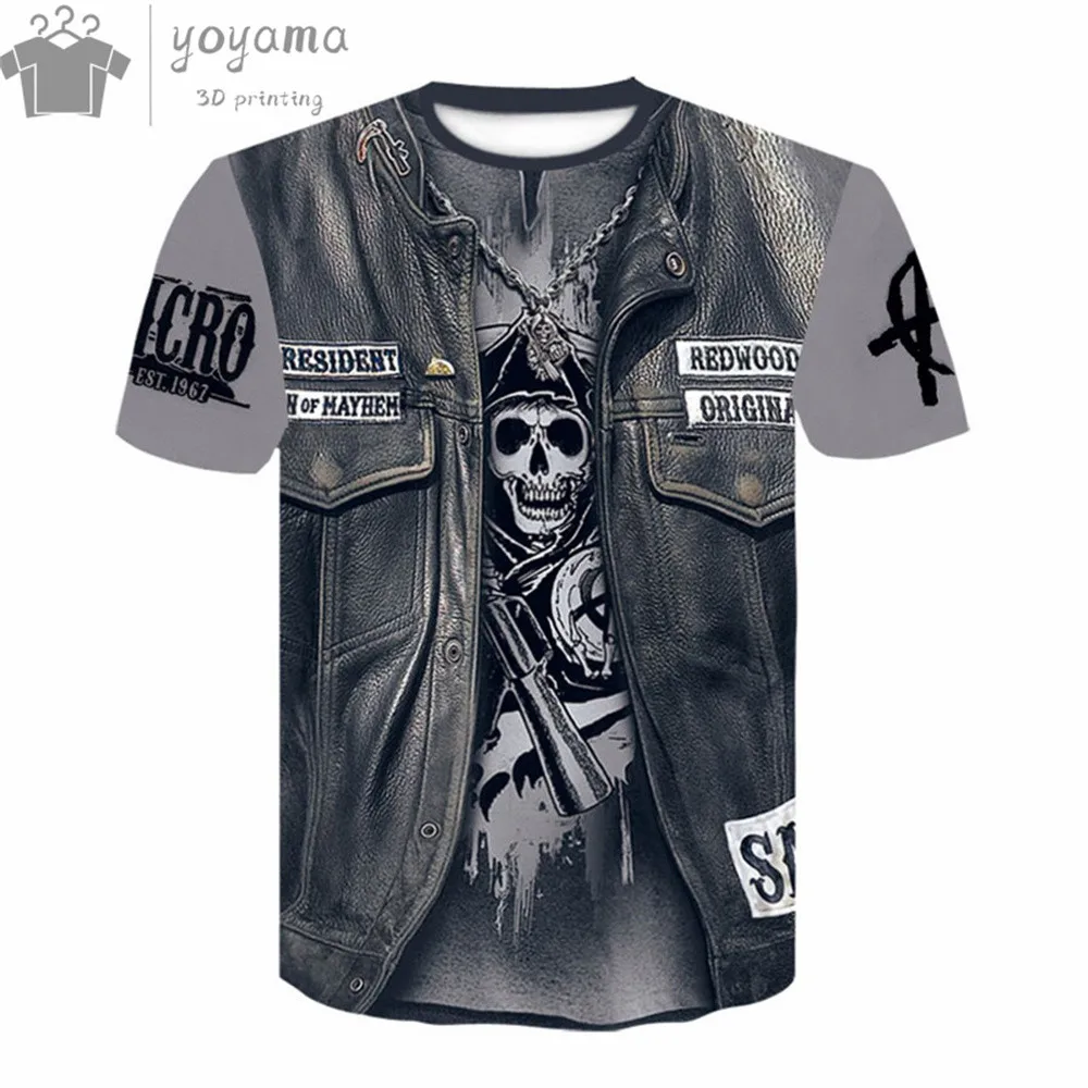 Summer Men's 3d Printed Horror Skeleton Men T-Shirt Stylish Casual Fun Alternative Short Sleeve O Neck Oversized Quick Dry Shirt image 4
