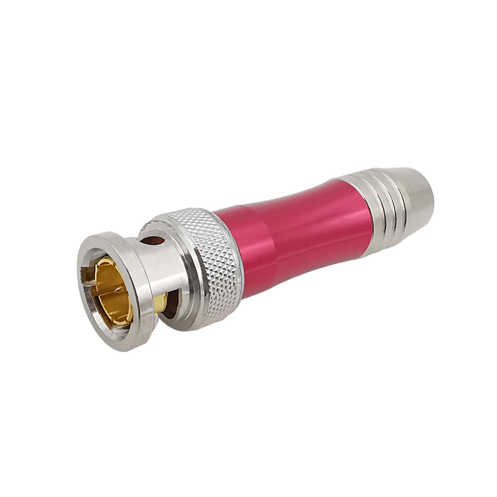 BNC Male Plug HD SDI 75-5BNC Copper Core Adapter Soldering Head Video Cable BNC Plugs Monitoring Connector Gold-Plated