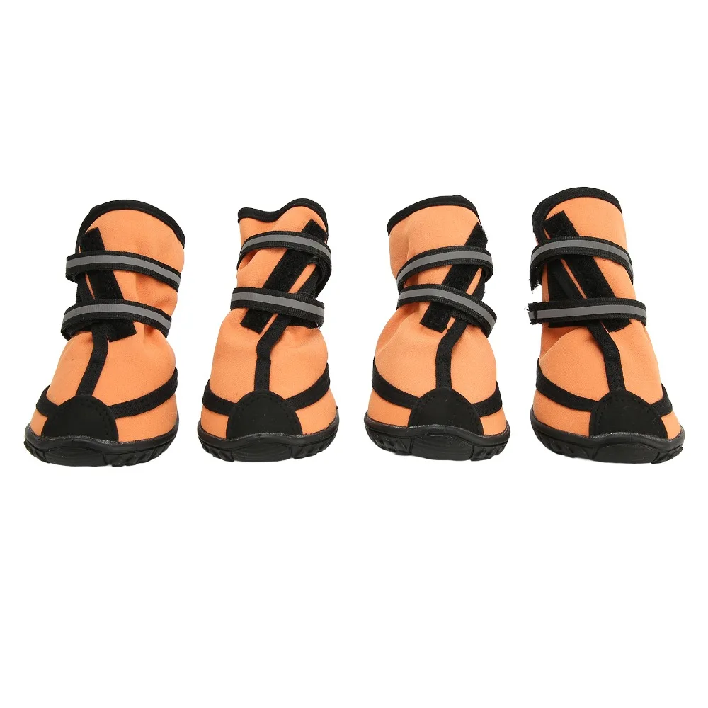Soft Sole Dog Shoes Reflective Strip Anti-fall Structure Dog Waterproof Boots Adjustable Strap Waterproof Surface