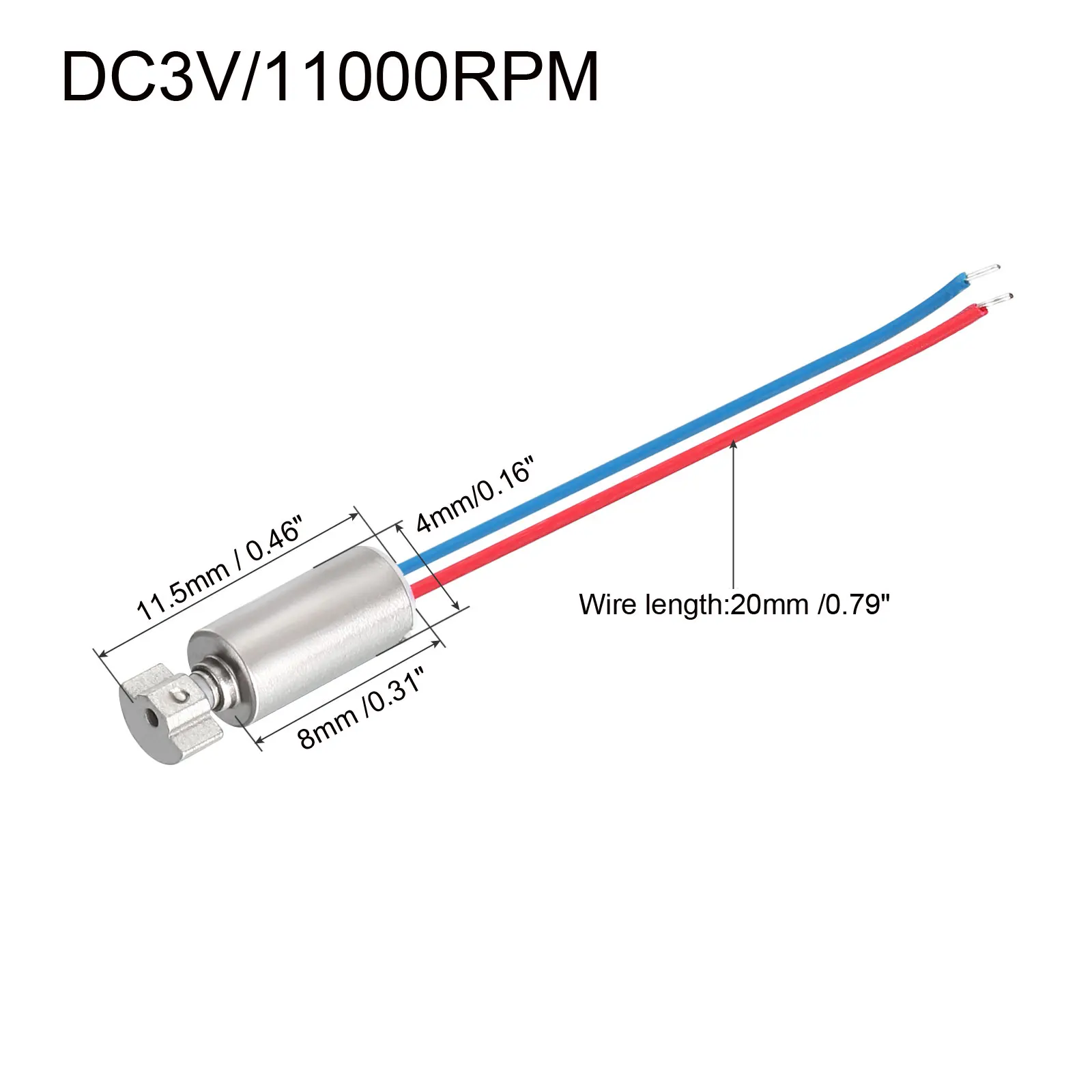 15Pcs 4x8mm DC 3V 11000RPM Vibration Motor Eccentric Rotating Mass Electric Micro Vibrating Motor for Electric Toothbrush Fans