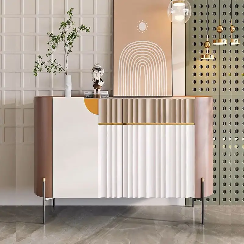 

Entrance cabinet Modern simple dining side cabinet Entrance foyer Rock slab bucket cabinet