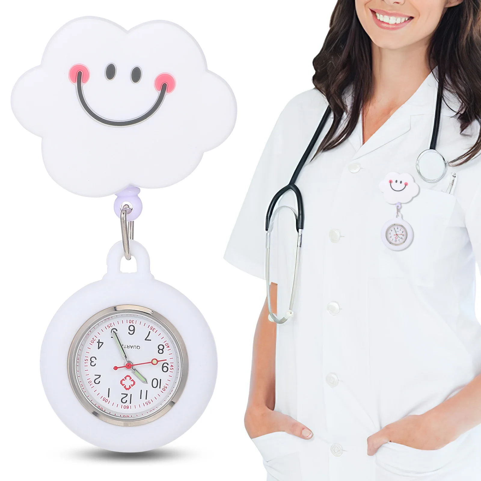 1 шт., карманные женские модные часы для медсестер, часы для медсестер для женщин, медицинский персонал, рабочее использование, модные подвесные часы-брелок