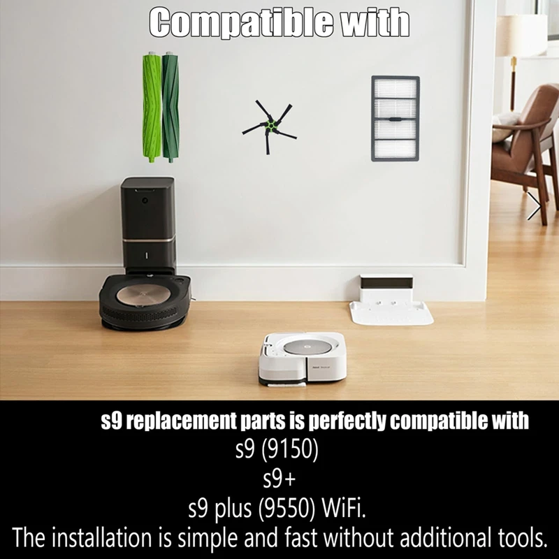A84G Replacement Parts Kit for iRobot for Roomba S9 S9+ S9 Plus 9550 Filters Brushes Robot Vacuum Accessories
