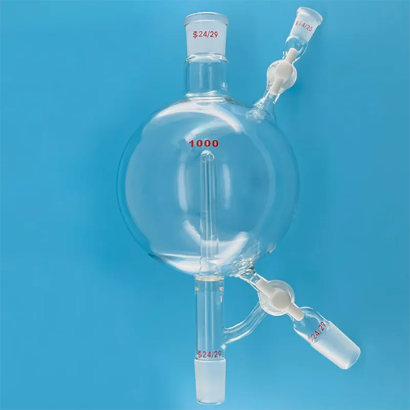 Glass solvent distillation head double tetrafluoro piston joint door solvent treatment device 100ml 1000ml