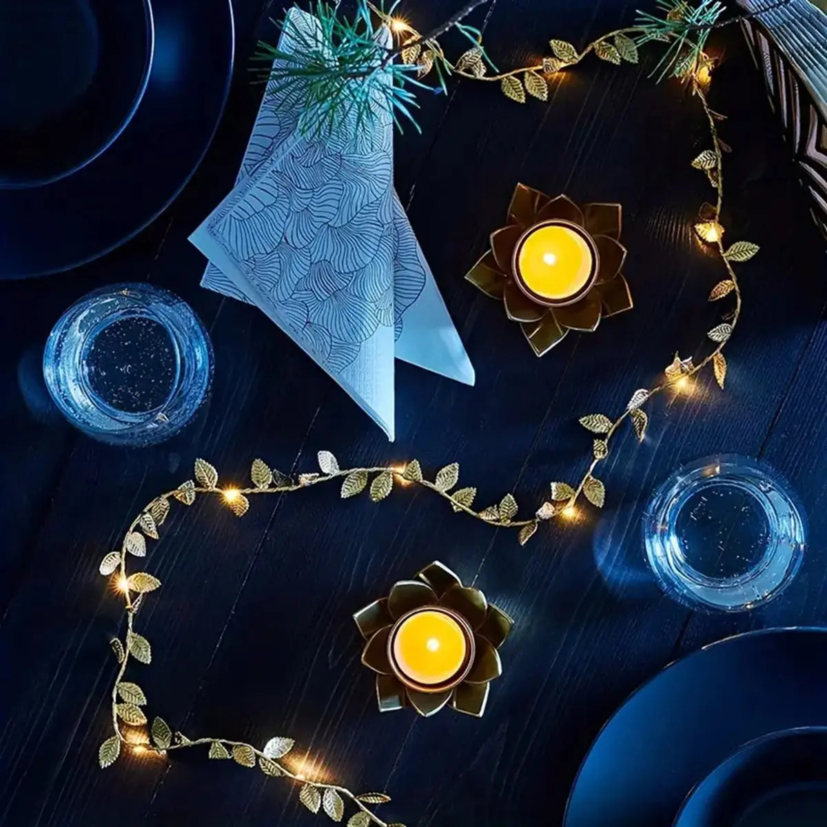 20/50/100LEDs Goldene Silber Winzige Blätter Fee Licht Batterie Powerd Künstliche Pflanze Girlande Reben Lichter Für hochzeit Home Party – Detail 8