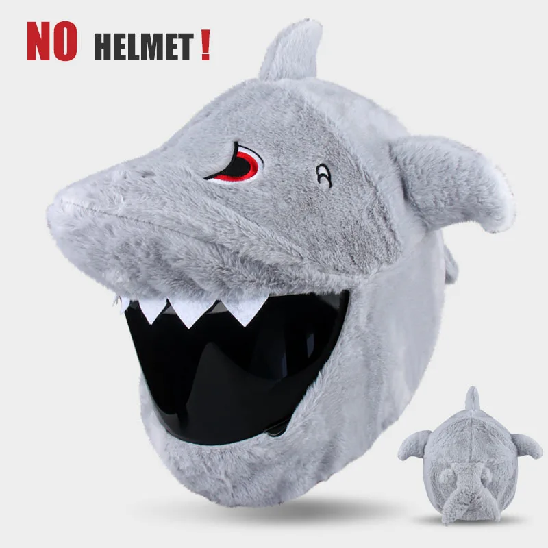 Helmet Protection Headgear Cover Cartoon Fluffy Plush Set For Motorcycle Full-Face Protective Case Motorbike Safety Special