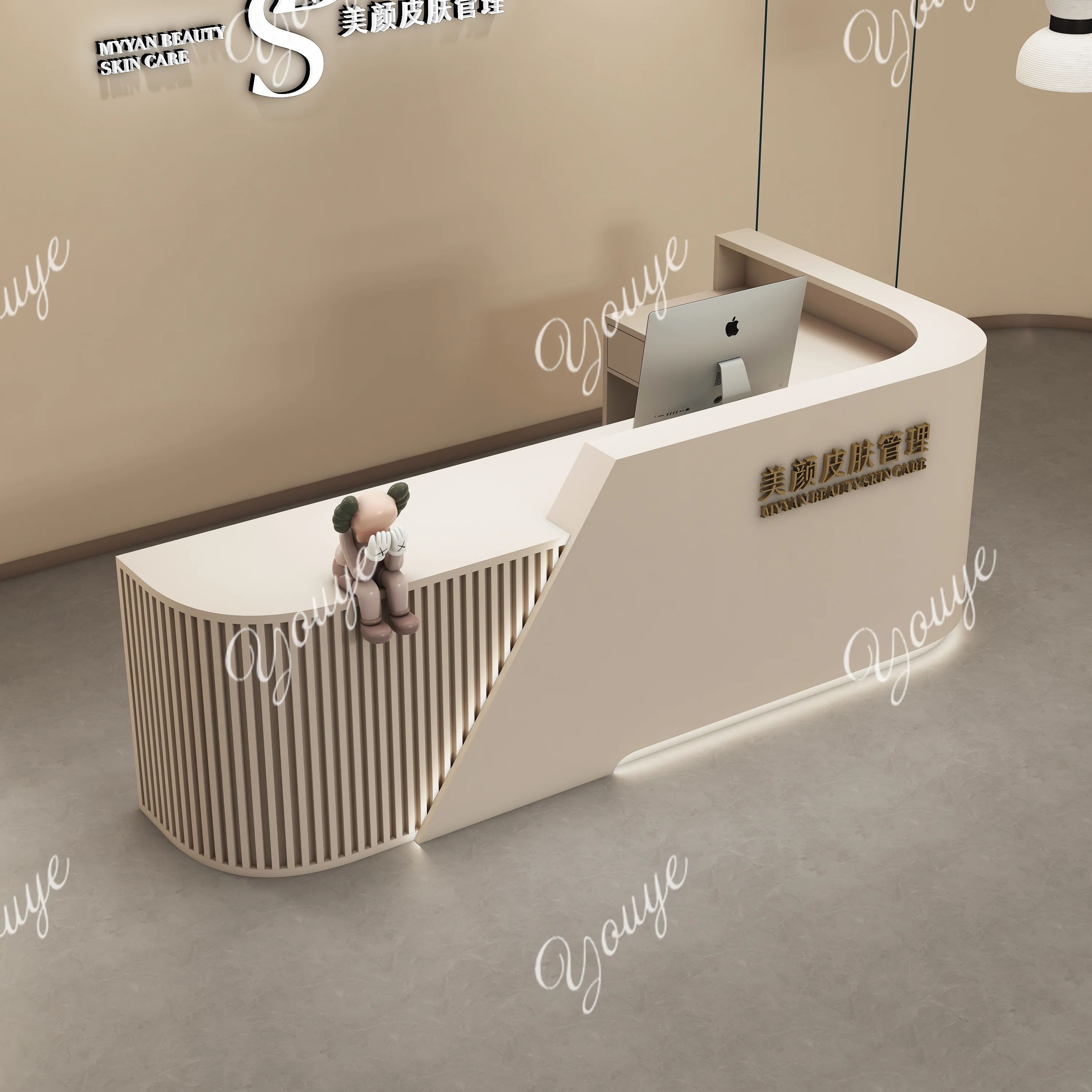 Beauty salon checkout page Clothing store Modern front desk Arc training institution Reception desk L-shaped corner