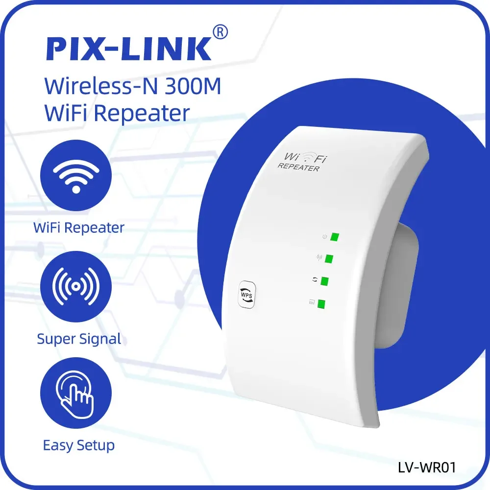 PIX-LINK WR01 Wireless WiFi Repeater Wifi Extender Ultraboost Wifi Amplifier Long Range Repiter 300M Wi-Fi Booster Access Point