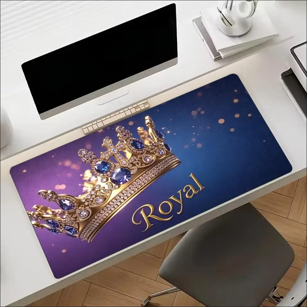 Shiny Jewel Crown Royal Extended Mouse Pad Non Slip Rubber Desk Mat For Gaming Laptop Keyboard And Home Office Desktop Decor