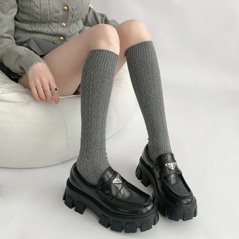 

Autumn Winter Thicken Warm Women Stockings Wool Thermal Long Socks Stockings Women Japanese Fashion Warmer Knee Socks Stockings