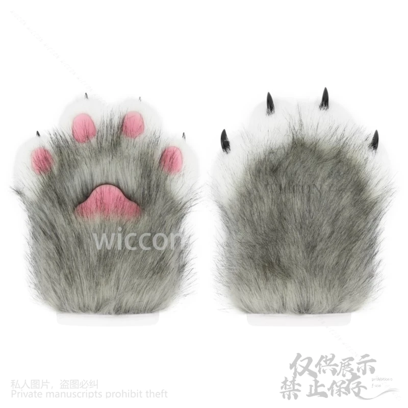 الحيوان فروي تأثيري أنيمي فروي القط 14 ألوان مخلب قفازات الذئب الدب الحيوان باو أفخم مسمار لجميع القديسين عيد الميلاد مخصص