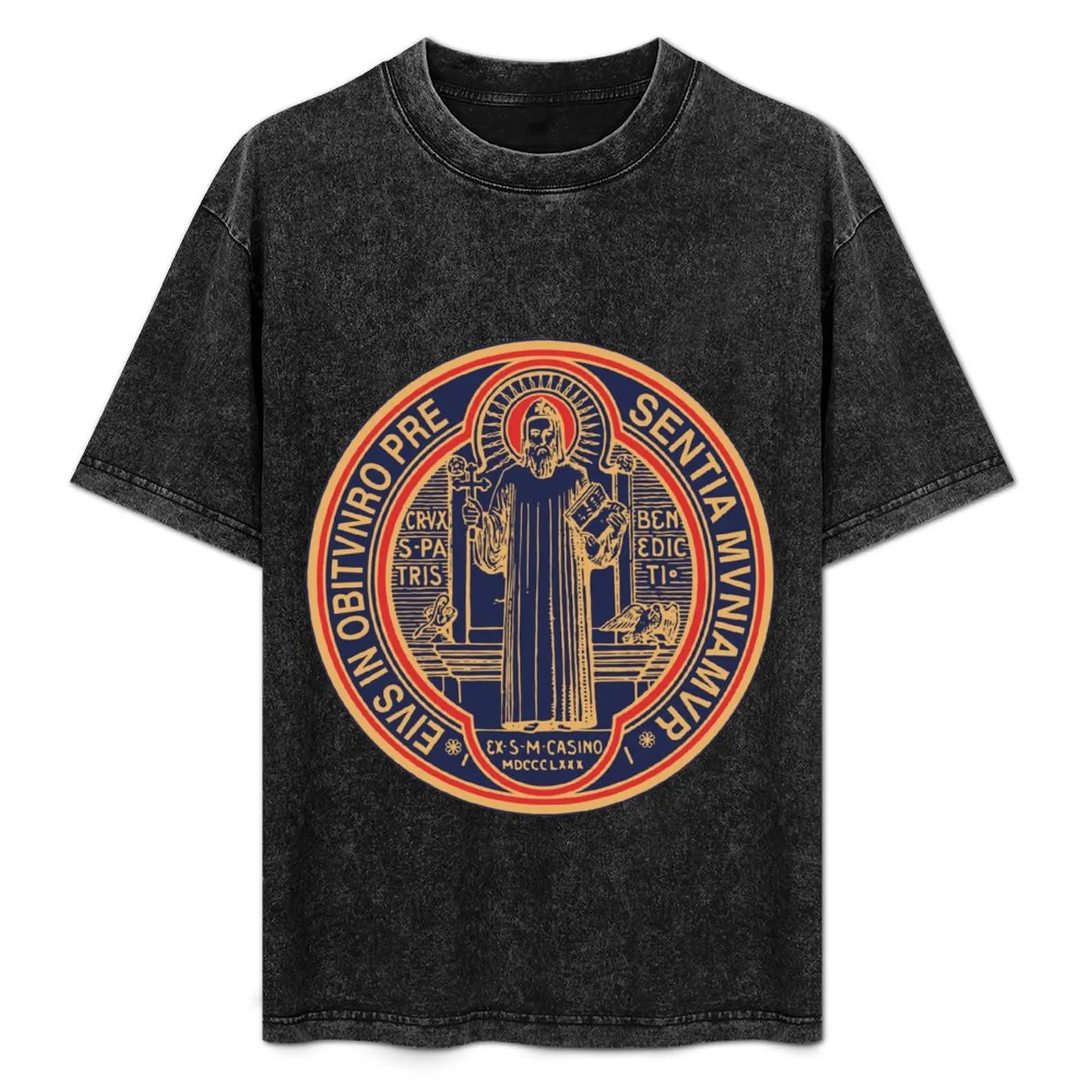 

The Medal of Saint Benedict T-Shirt Aesthetic clothing man t shirt blue archive mens graphic t-shirts funny