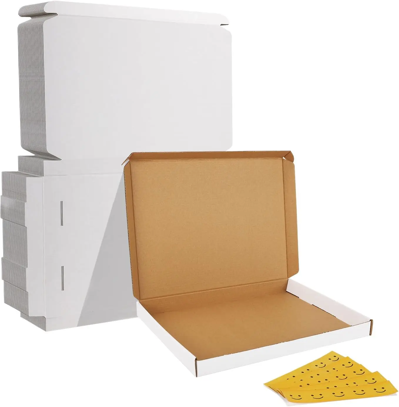 

Набор из 25 белых гофрированных картонных коробок, 12x9x1 дюймов, для доставки и отправки литературы