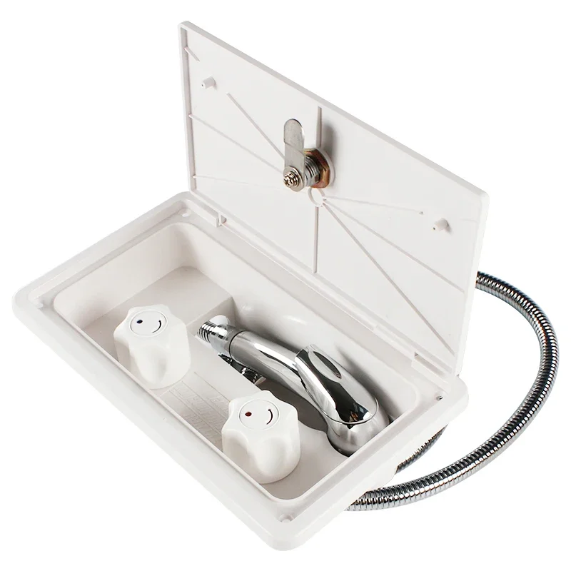 RV external shower, small trailer trailer trailer self-modification accessories shower shower, outdoor shower box flower