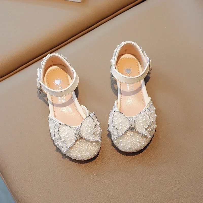 Summer Girls Flat Princess Sandals Fashion Sequins Bow Rhinestone Baby Shoes Kids Shoes For Party Wedding Party Sandals