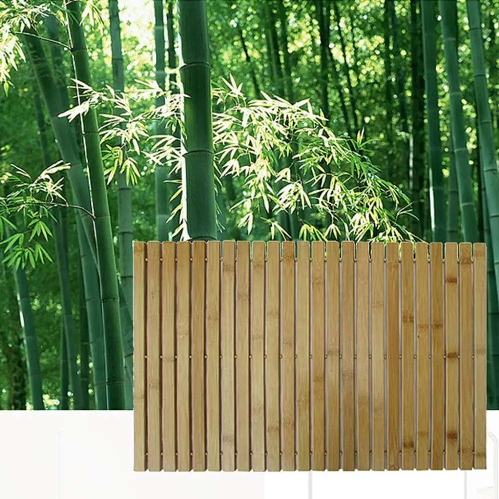 

40x60cm Natural Bamboo Bath Mat Rectangle Foldable Fold Floor Shower Bath Mat Waterproof Anti-slip Bath Shower Pad Living Room