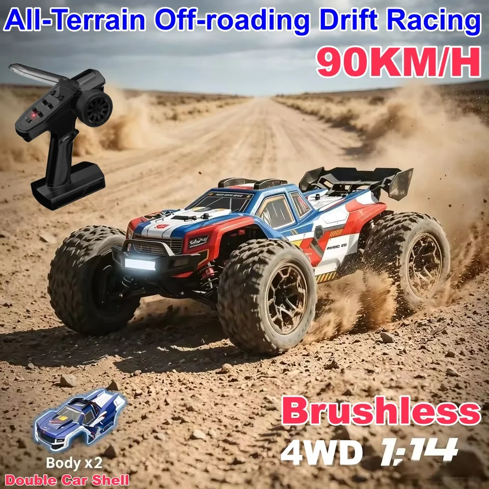 90KM/H High Speed Desert 1:14 Brushless RC Racing Car Brushless Rc Drift Car Racing 4WD Off Road Climbing RC Drift Racing Drift