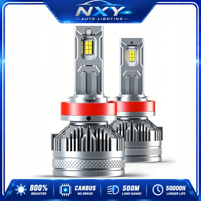 Светодиодные лампы NXY S13 200W для фар автомобиля, H4 H7, ближний и дальний свет, сверхъяркие, без ошибок Canbus, комплект для установки Plug&Play