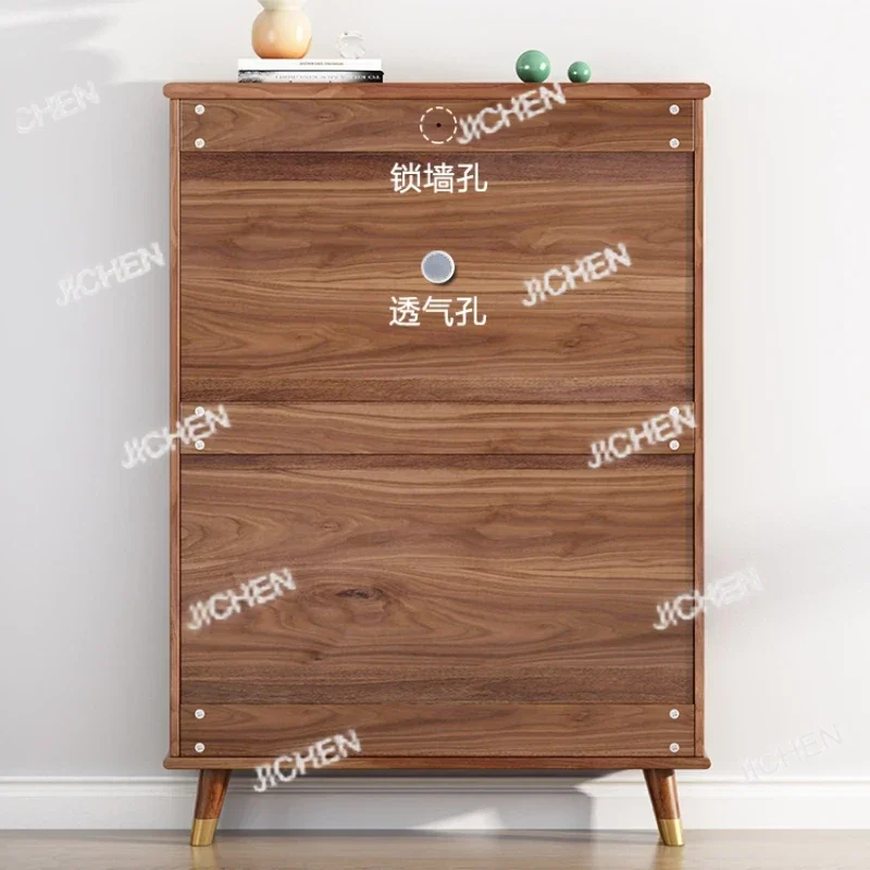 تصميم خزانة الأحذية الخشبية قوية عمودية جميلة غرفة المعيشة رف الأحذية المنظم توفير المساحة Schoenen Kast أثاث المنزل #4