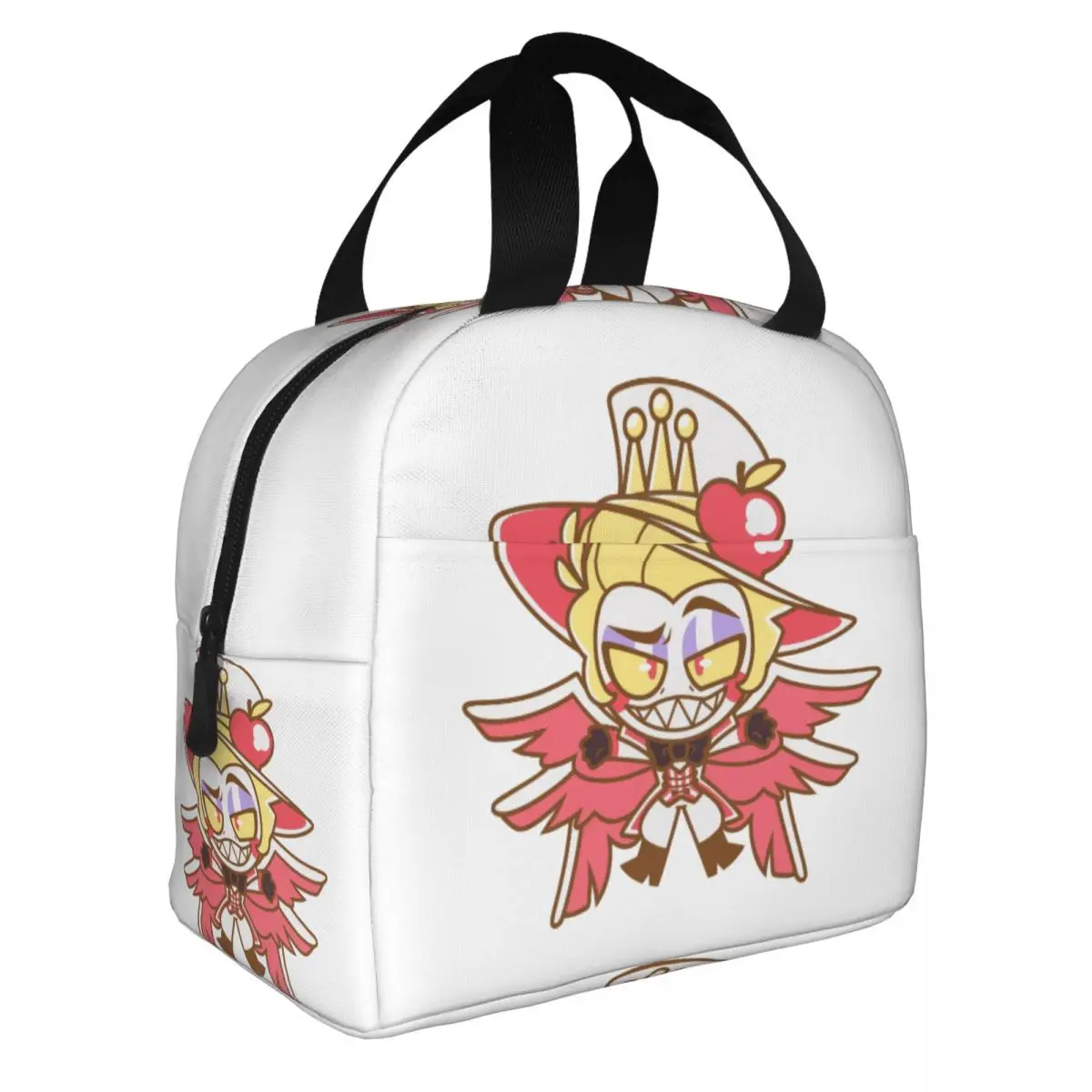لطيف Hazbins الفنادق لوسيفر معزول أكياس الغداء وجبة كبيرة الحاويات حقيبة حرارية حمل علب الاغذية كلية السفر حقيبة الغذاء