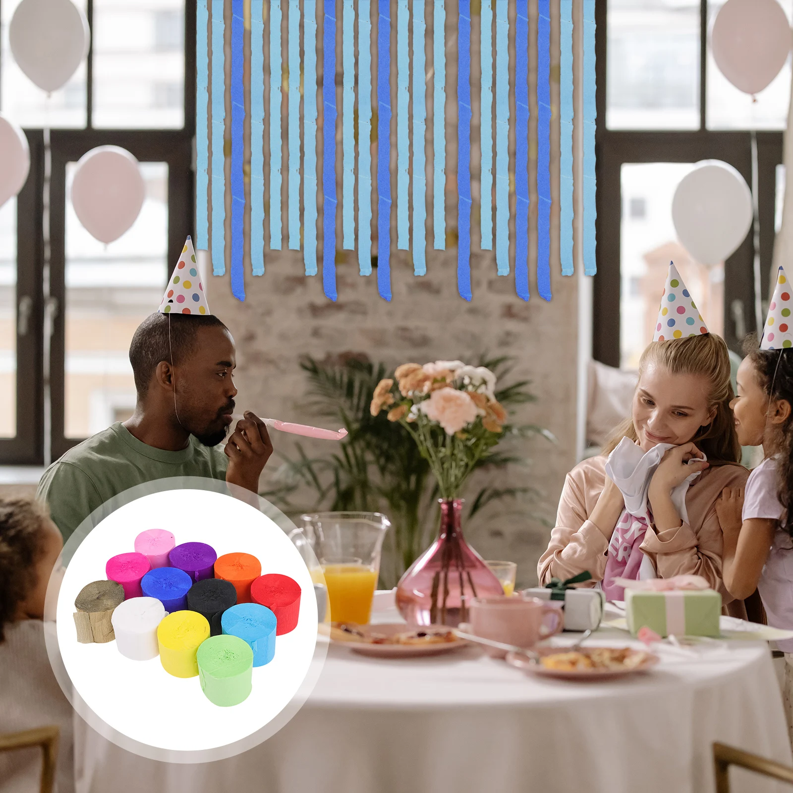 

13 Rolls Crepe Paper 35mmx10m Wrinkle Paper Decorations Bright Colors Party Streamers Birthday Wedding Baby Shower Graduation