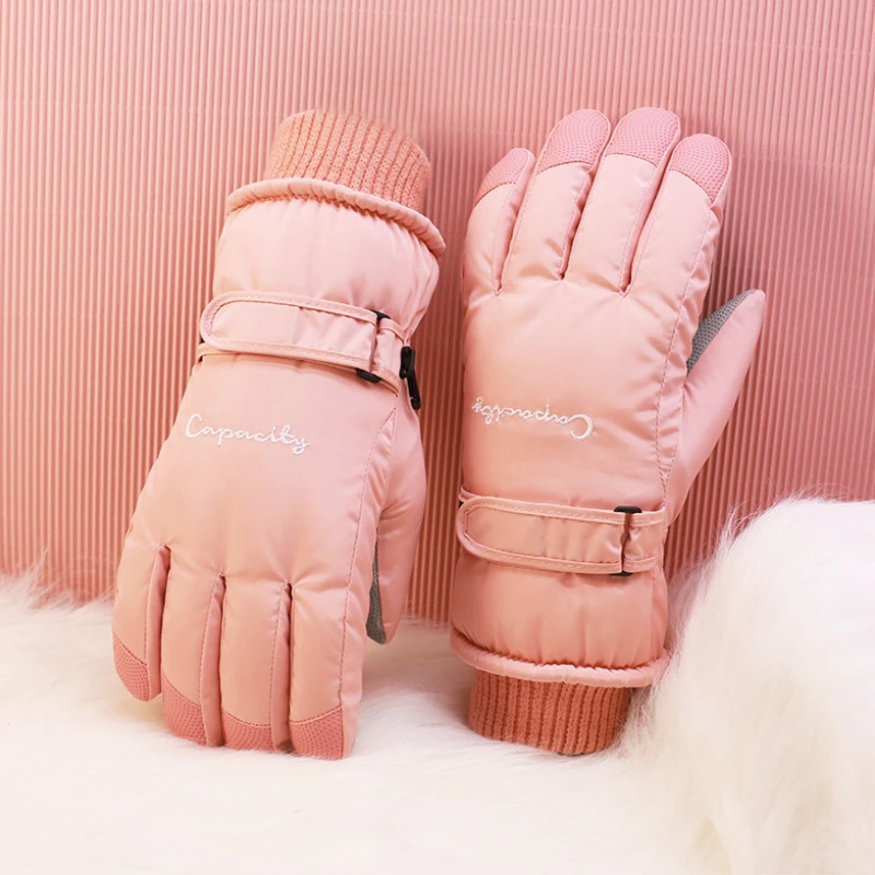 Autumn Winter Women Fashionable Thin Warm Gloves Soft Plus Velvet Built-in Touch Screen Bike Warm Windproof Suede Upper Leather