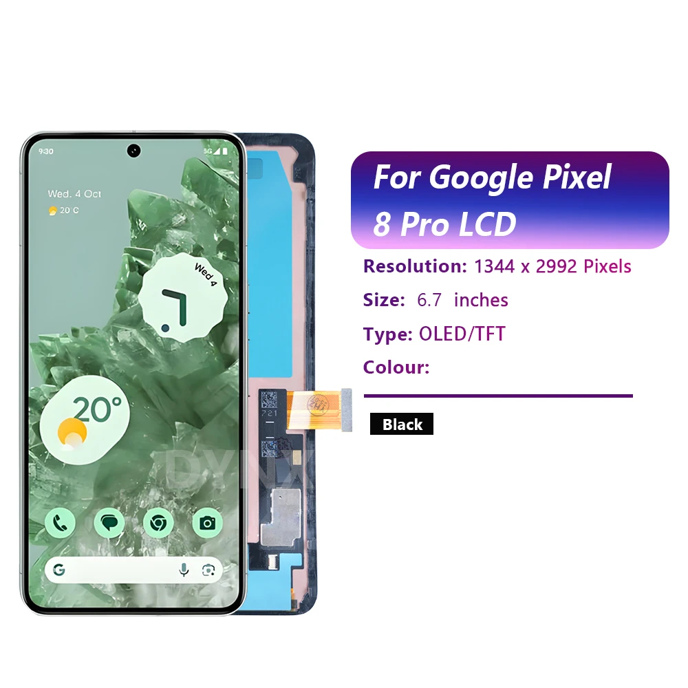 AMOLED For Google Pixel 8 Pro LCD Display Touch Screen Scanner