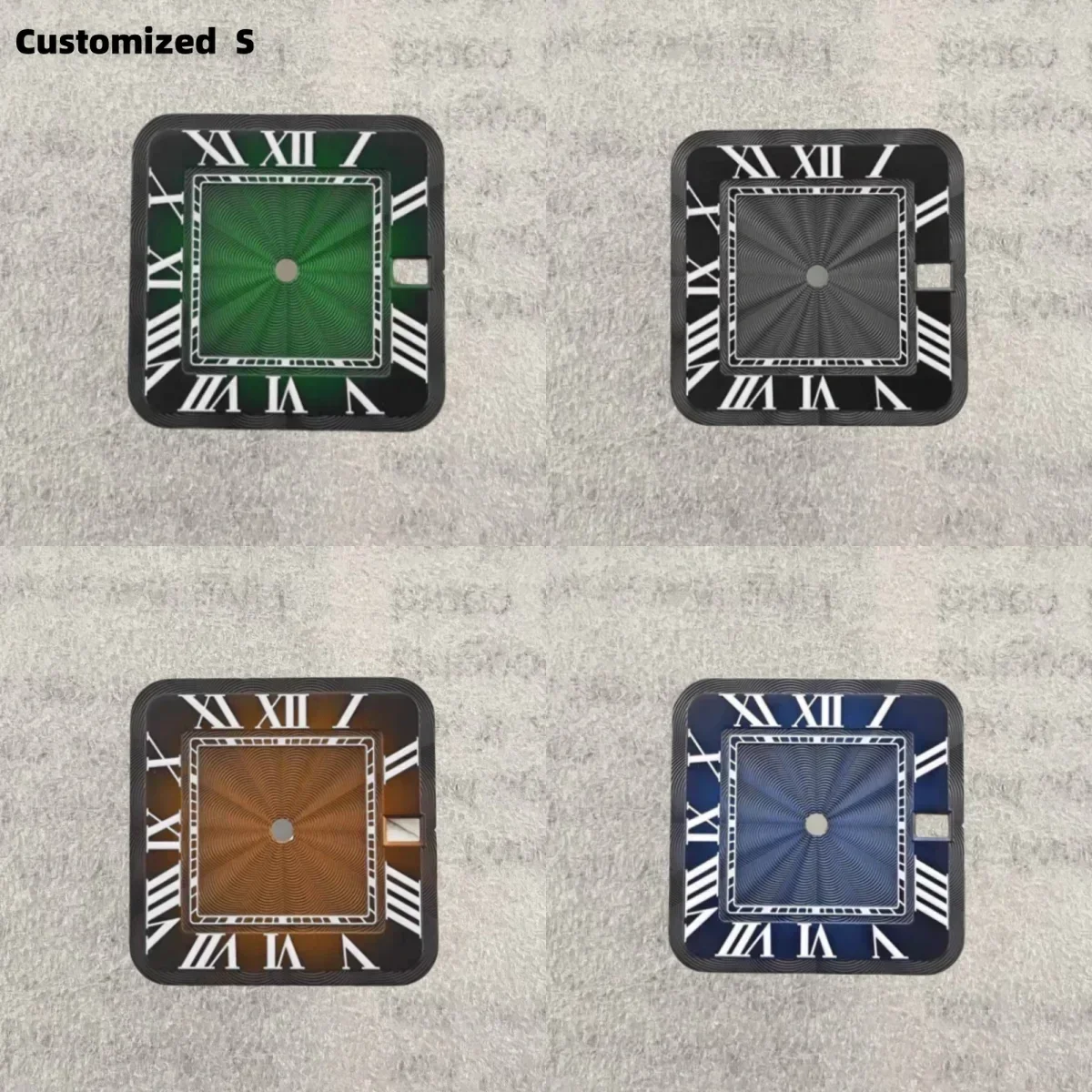Cadran carré S personnalisé, adapté au mouvement NH35, NH36, blanc, noir, nickel é, cadran Sunaged, accessoires de modification de montre, 27mm
