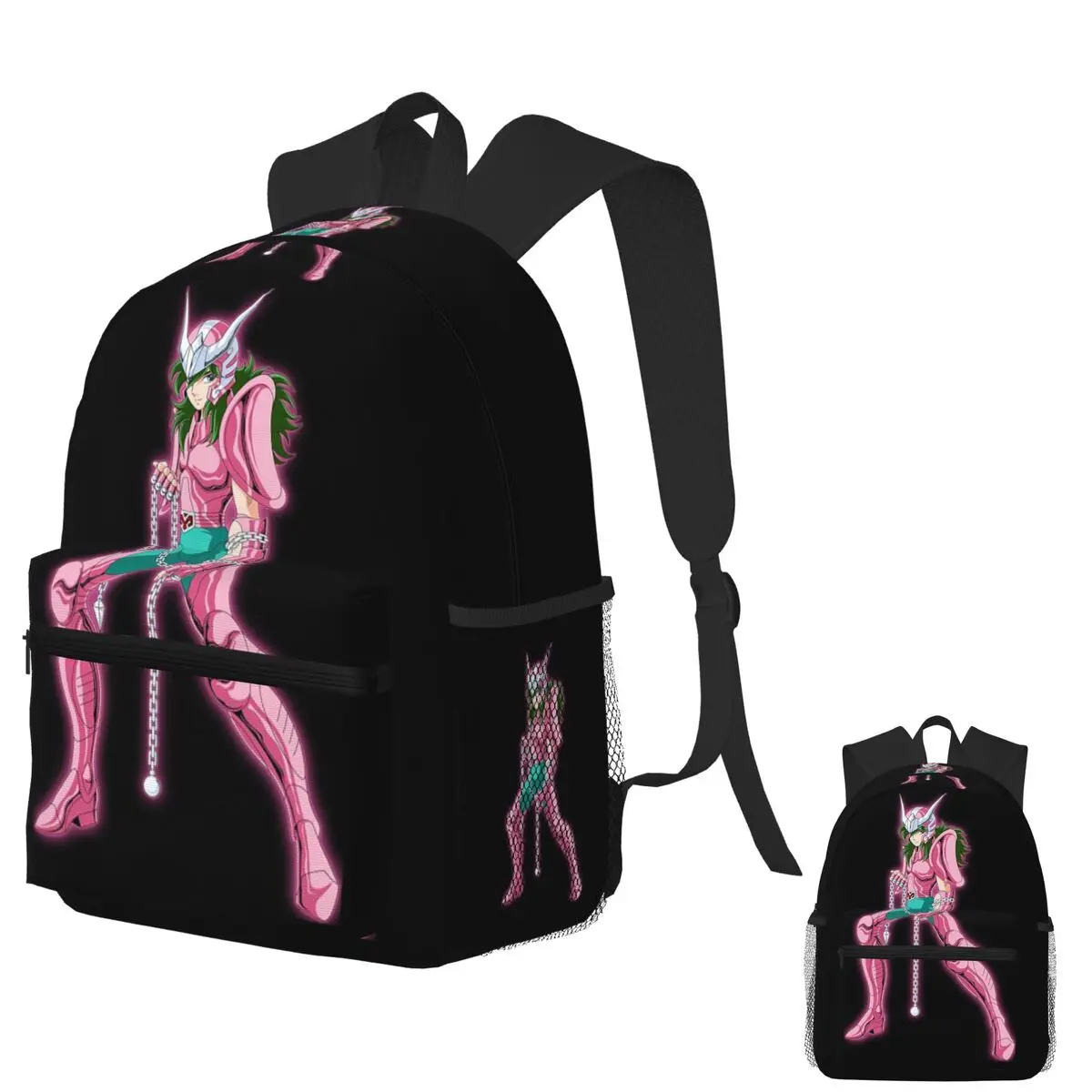 Mochila para estudiantes de Anime Knights Of The Zodiac Andromeda Shun, mochila escolar para senderismo, mochila de viaje para niños y niñas, bolso de hombro