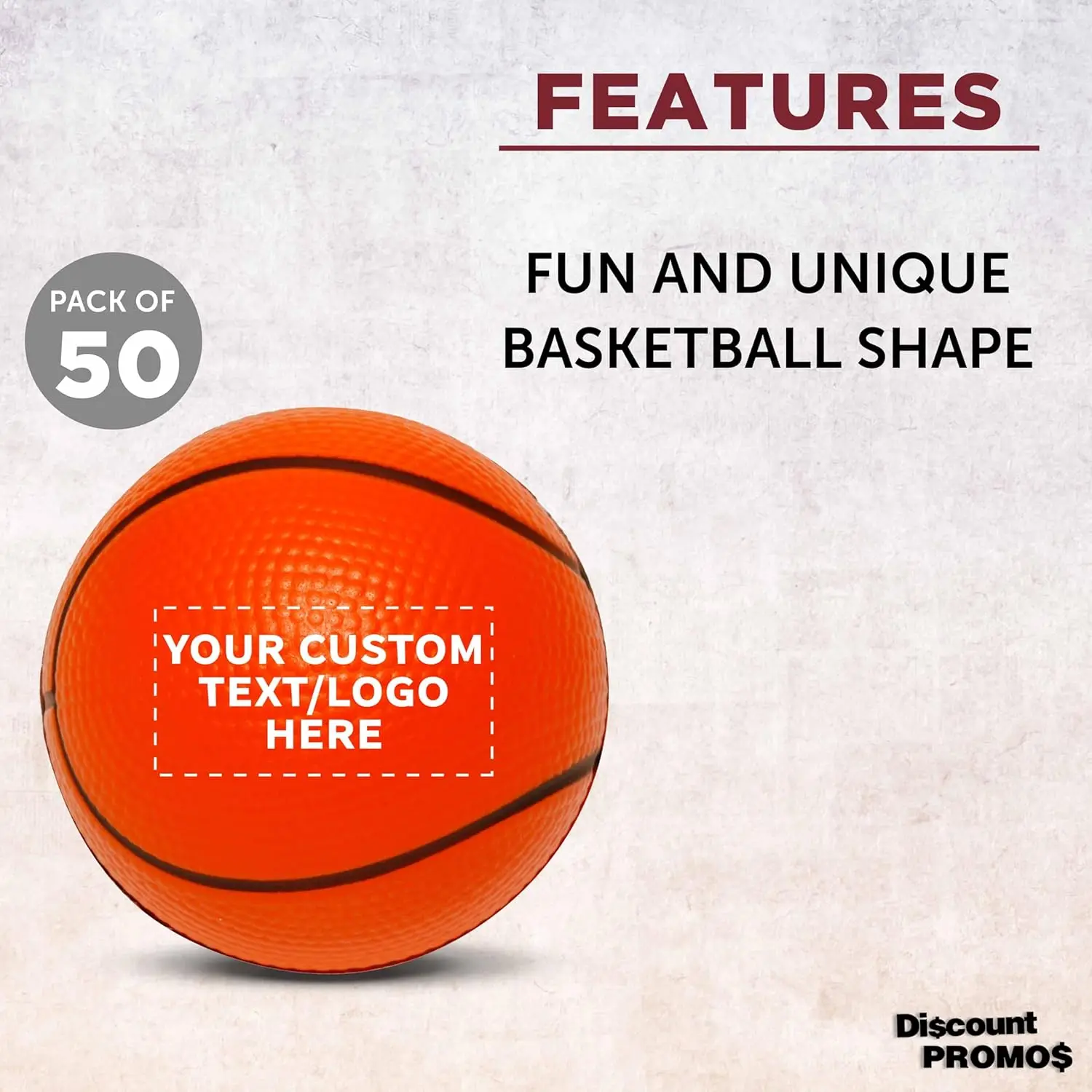 Promotional Giveaways: Orange Custom Basketball Shaped Squeeze Balls, Set of 50