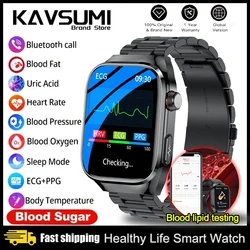 2024 New Uric Acid Blood Fat Smart Watch Men ECG+PPG+HRV Heart Rate Blood Sugar Health Tracker Smart Watches For HUAWEI Xiaomi