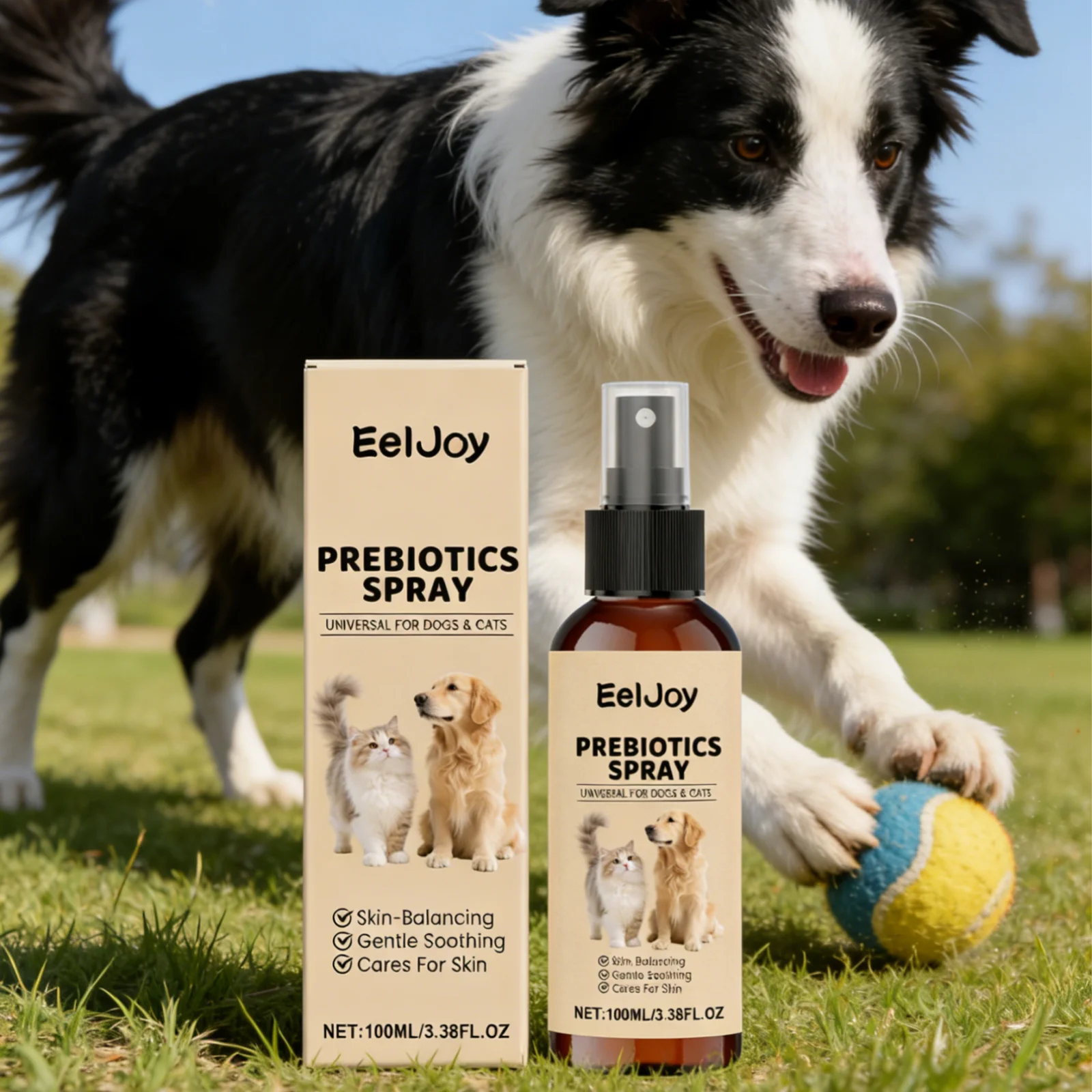 

EelJoy Pet Prebiotics Spray Relieves Itching Gentle Soothing Moisturizing Deep Nourish Reduces Dryness Pet Skin Care Spray 100ml