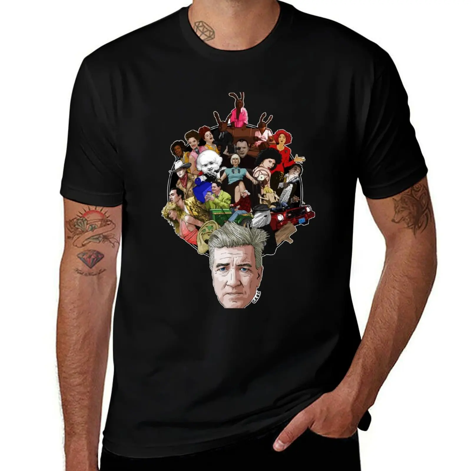 David Lynch Mash-up tribute T-Shirt sweat fashion shirts plain t shirts men