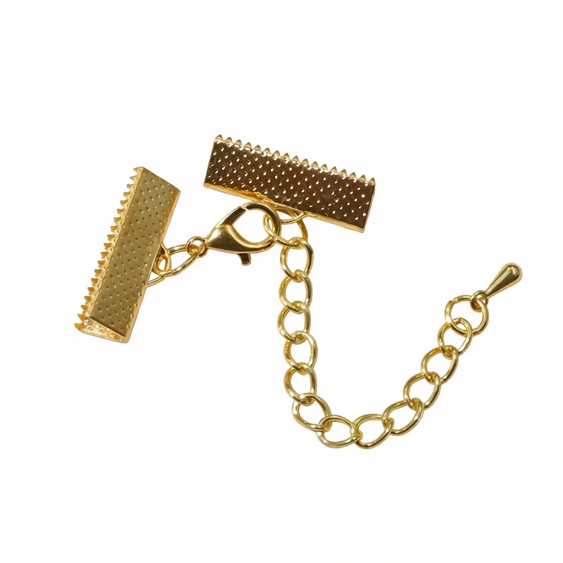 Ribbon Leather Cord End Fastener Clasps for DIY Jewellery Making