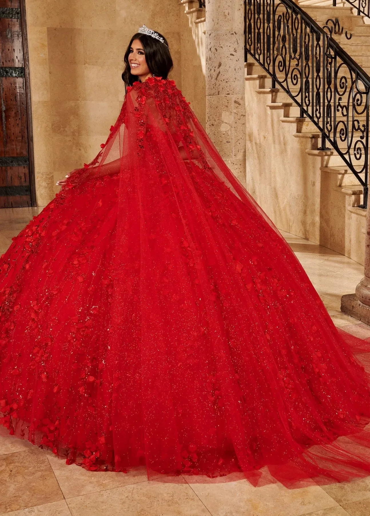 Red Charro Quinceanera Dresses Ball Gown Sweetheart Tulle Floral Puffy Mexican Sweet 16 Dresses 15 Anos Customized