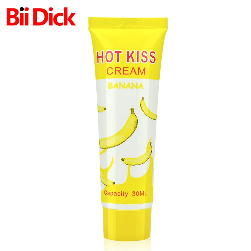 HOT KISS Banana Lubricant Edible Body Grease Oral Vaginal Anal Fruit Lubricant Penis Massage Oil Pain Relieving Love Gel